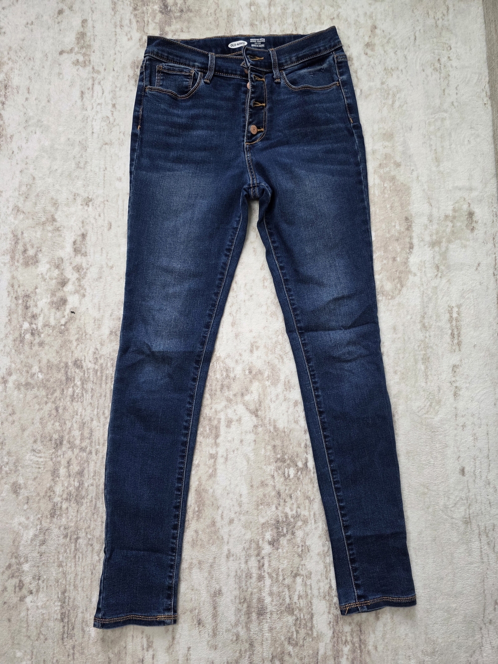 Old Navy Dark Blue Skinny Jeans with Button-Fly